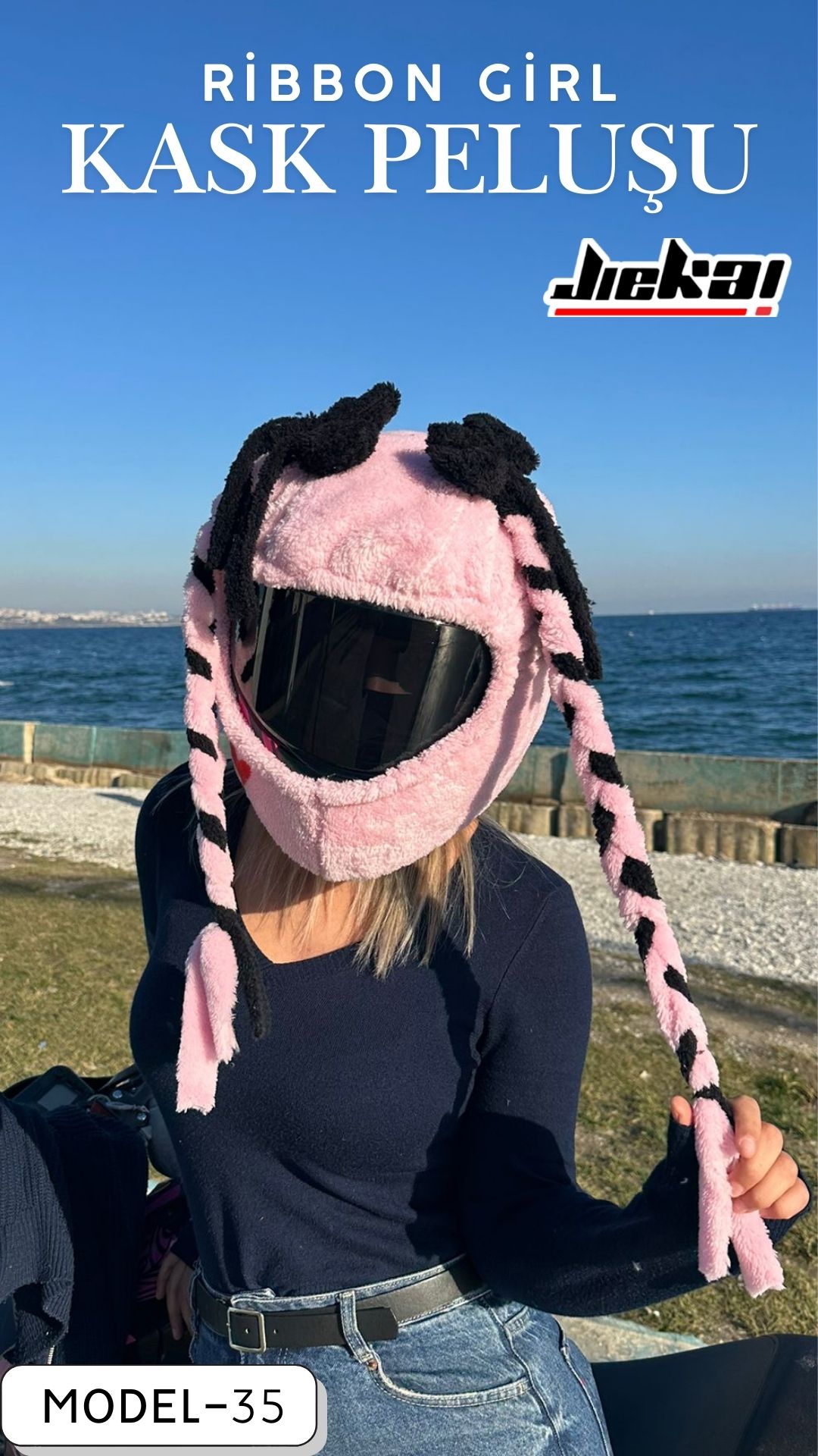 MODEL-35 KASK PELUŞU TEK EBAT RİBBON GİRL